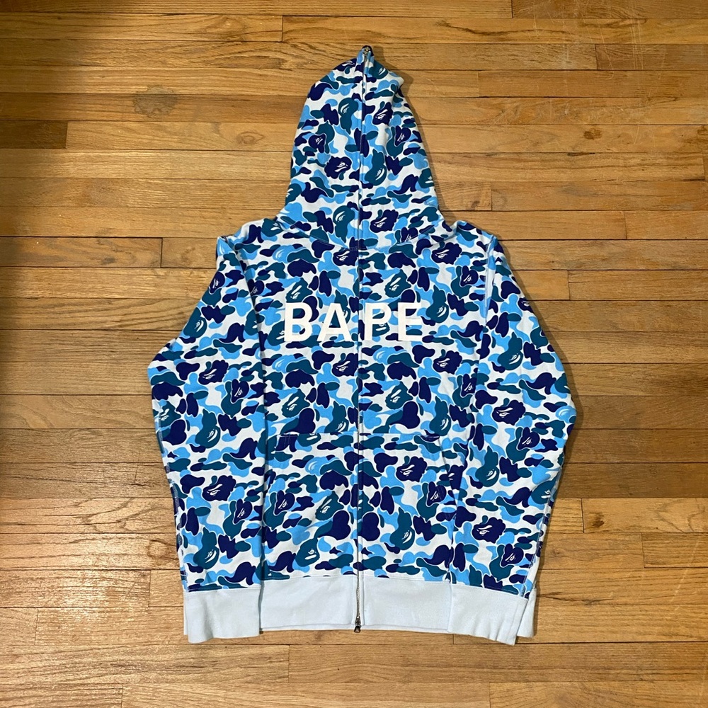 Bape Blue abc camo spellout size Xl